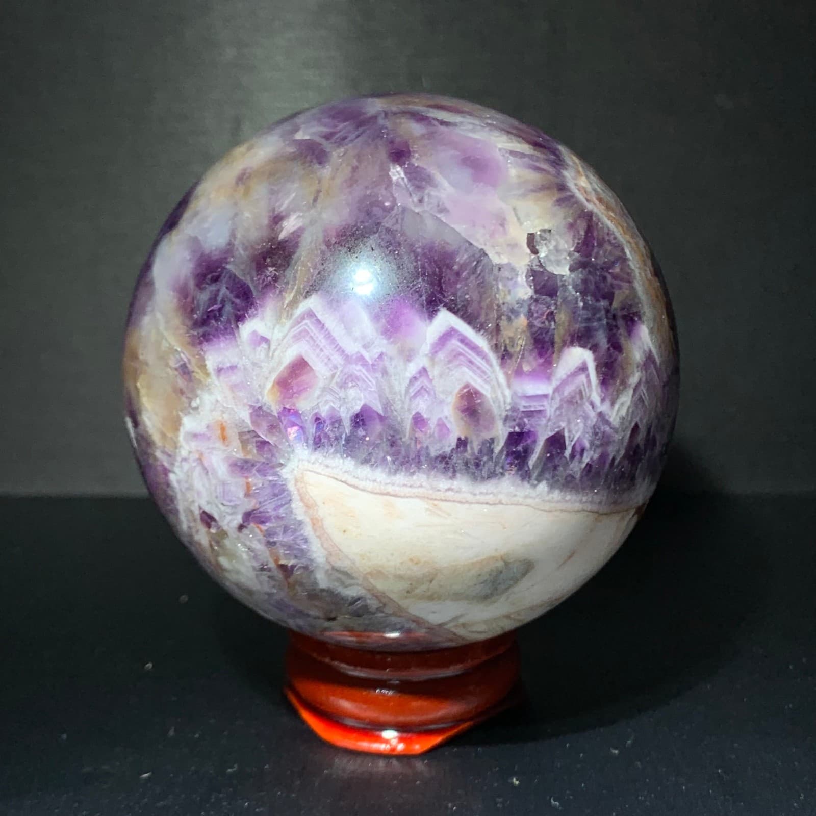 385G Rare High Quality Purple Dream Amethyst Quartz Crystal Sphere Healing Ball+