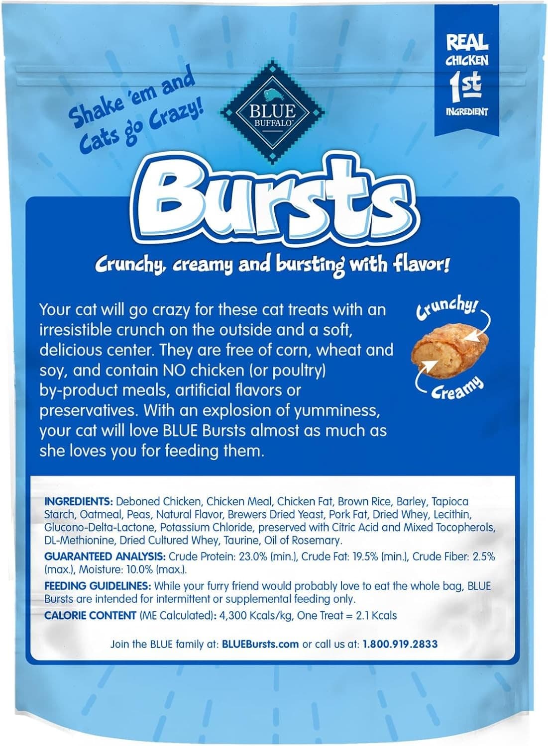 Blue Buffalo Bursts Crunchy & Creamy Cat Treats,  5-oz Bag 2