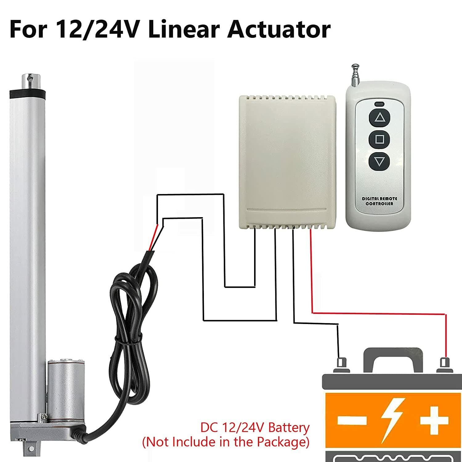 For DC 12V 24V Linear Actuator Motor Controller Wireless Remote Controller Kit 2