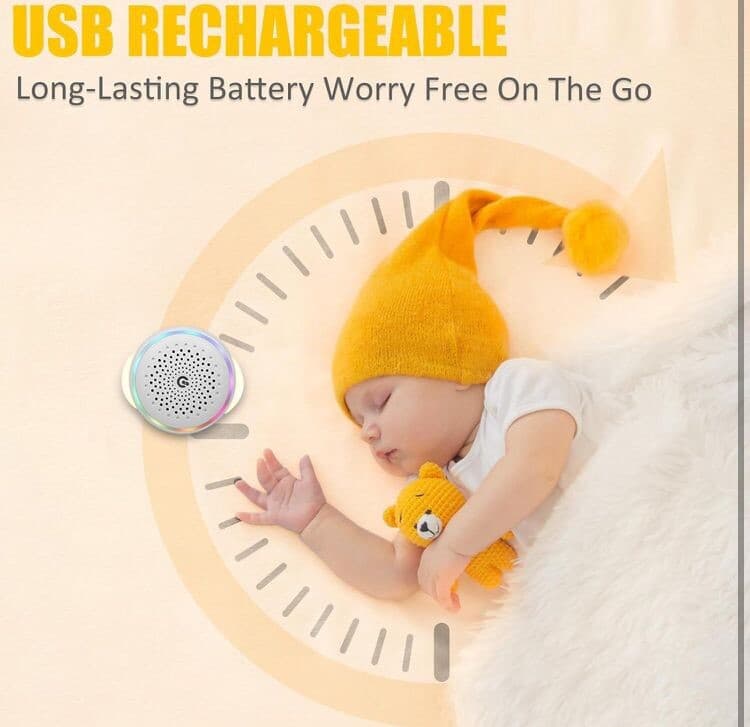 Sleep Sound Machine 27 Sounds Rechargeable White Noise Machine with Night Light 6