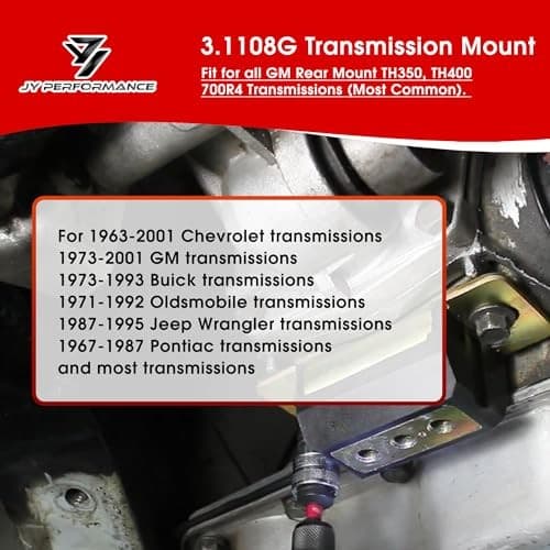 3.1108G Compatible with GM TH350 Chevy Turbo TH400 700R4 Transmission Mount 3