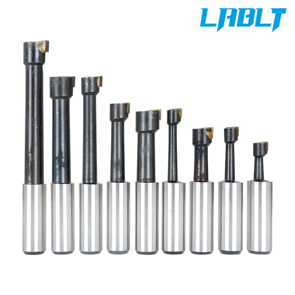 LABLT 9 Pcs 2" Boring Head R8 Shank 1/2" Carbide Boring Bar Set For Bridgeport 4
