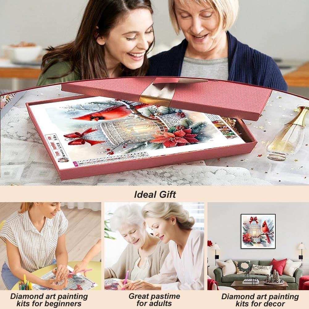 SJUTOUCI Cardinal Diamond Painting Kits for Adults, Art multicolored  3
