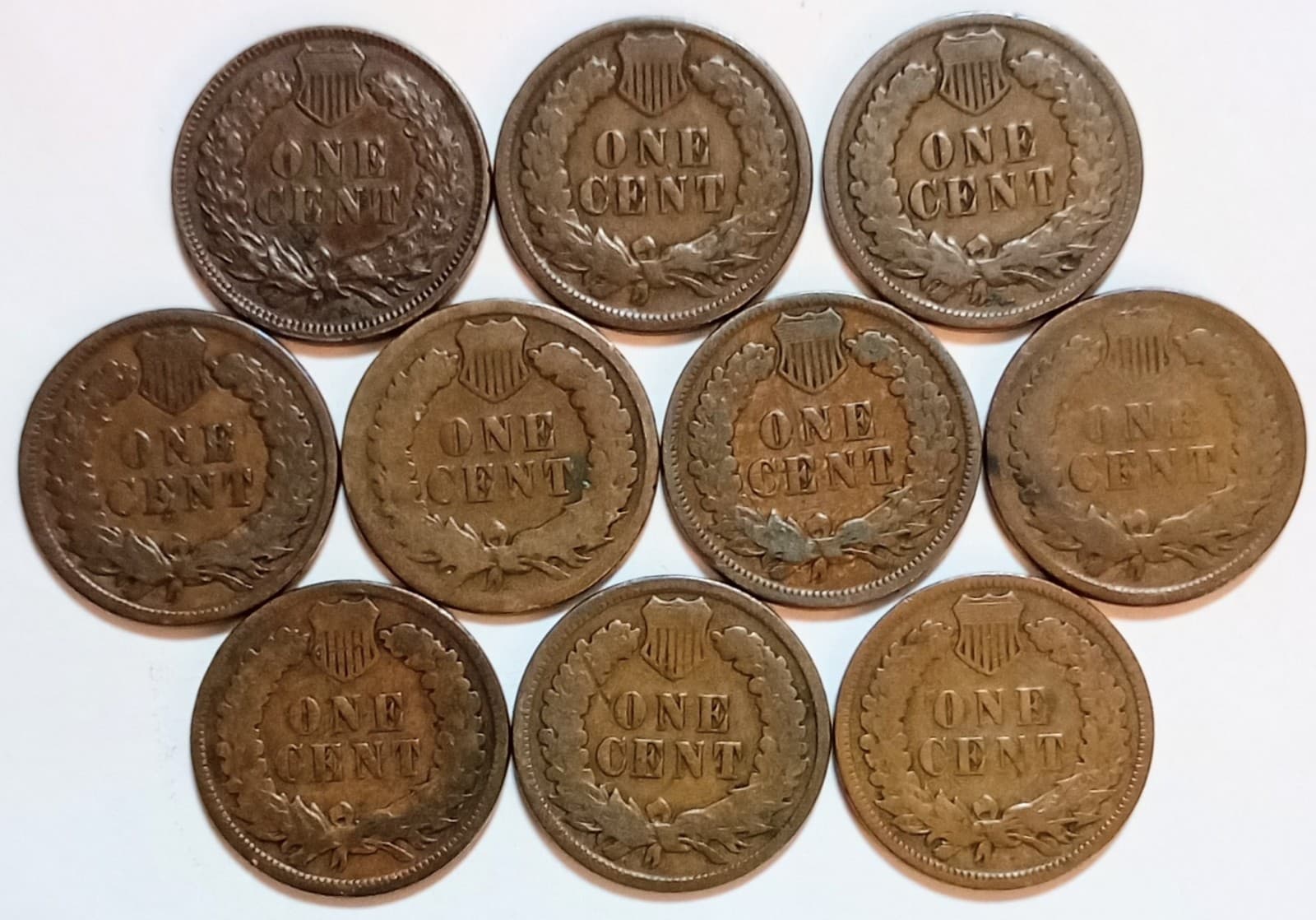  10 • Indian Head Cents•* 1890- 1899 *GOOD OR BETTER* • $ FREE SHIPPING $ #105 2