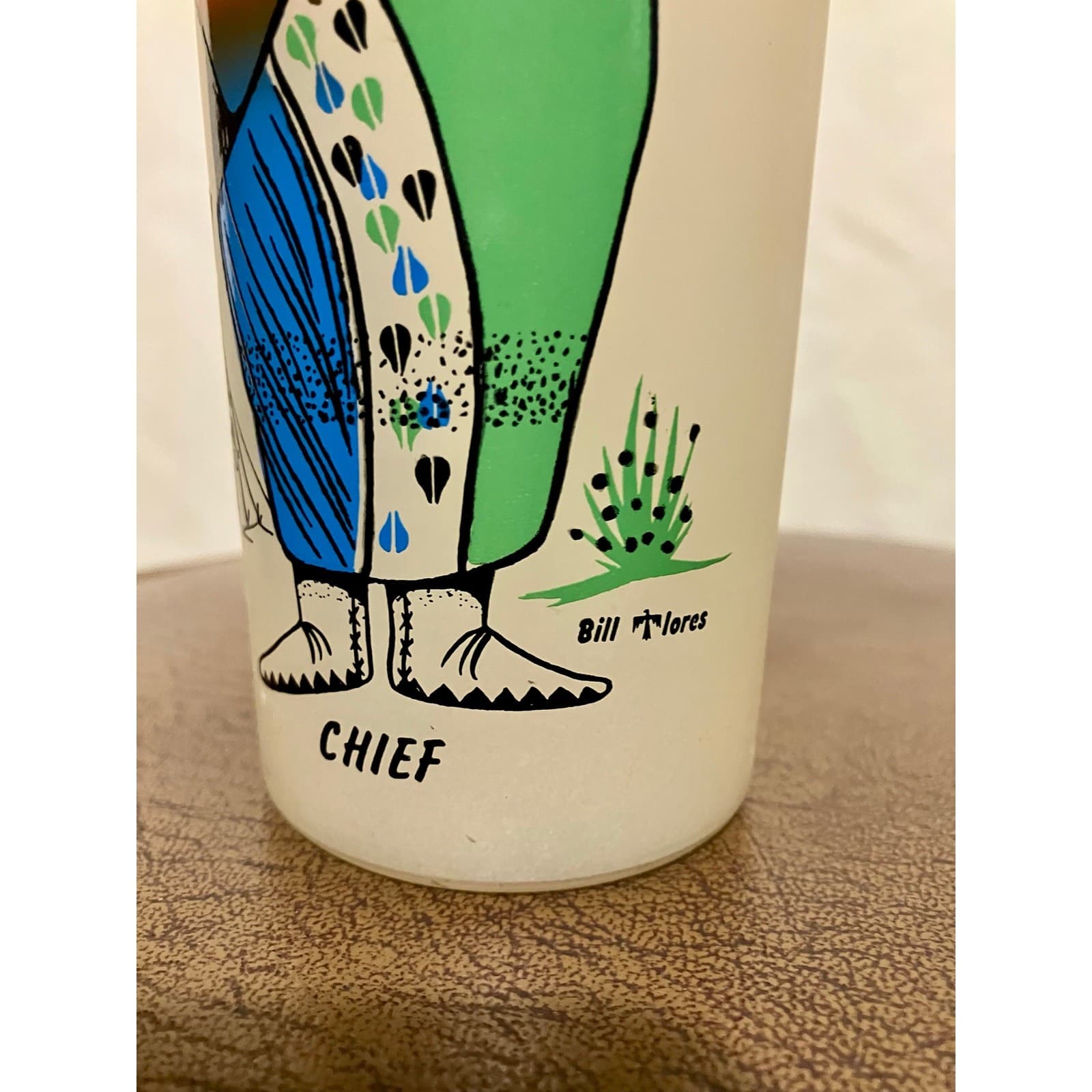 Vintage Native American Frosted Glasses.  4