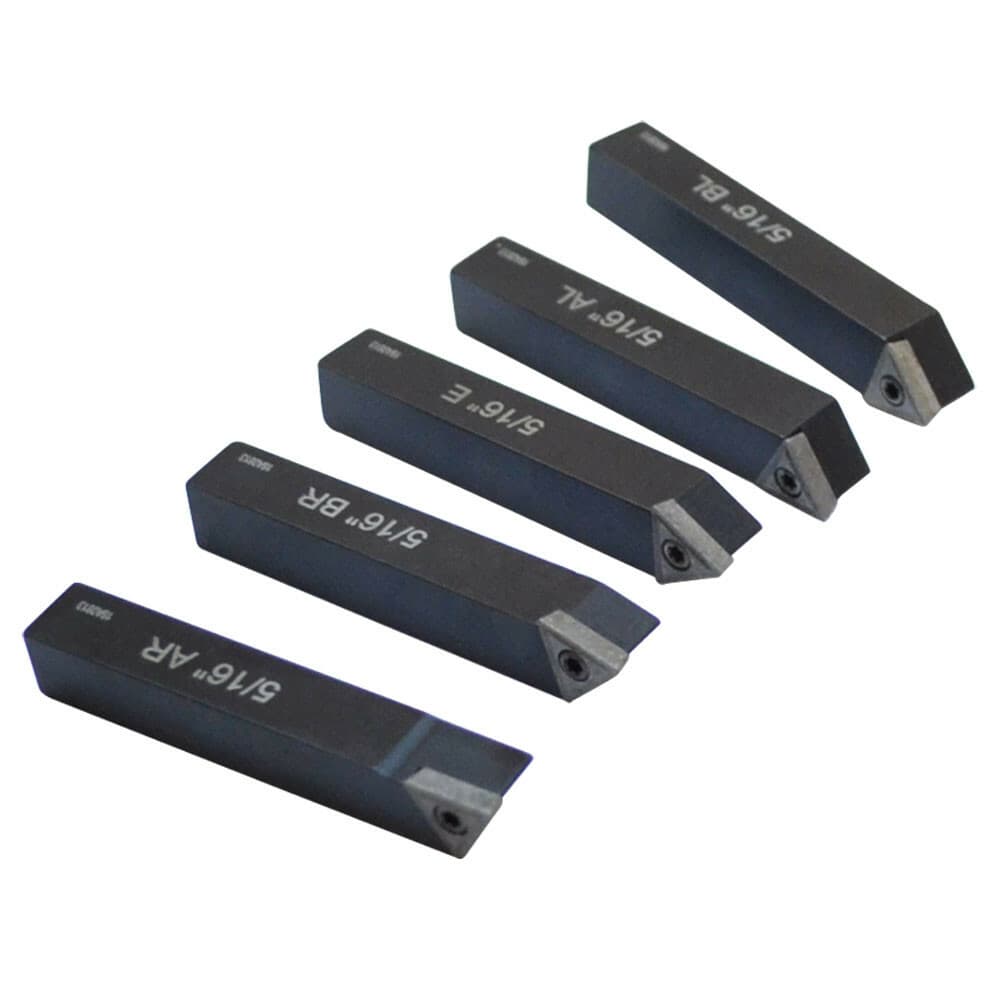 5/16" 5 Pc Indexable Carbide Insert Turning Tool Bit C6 Chipbreaker Lathe 5