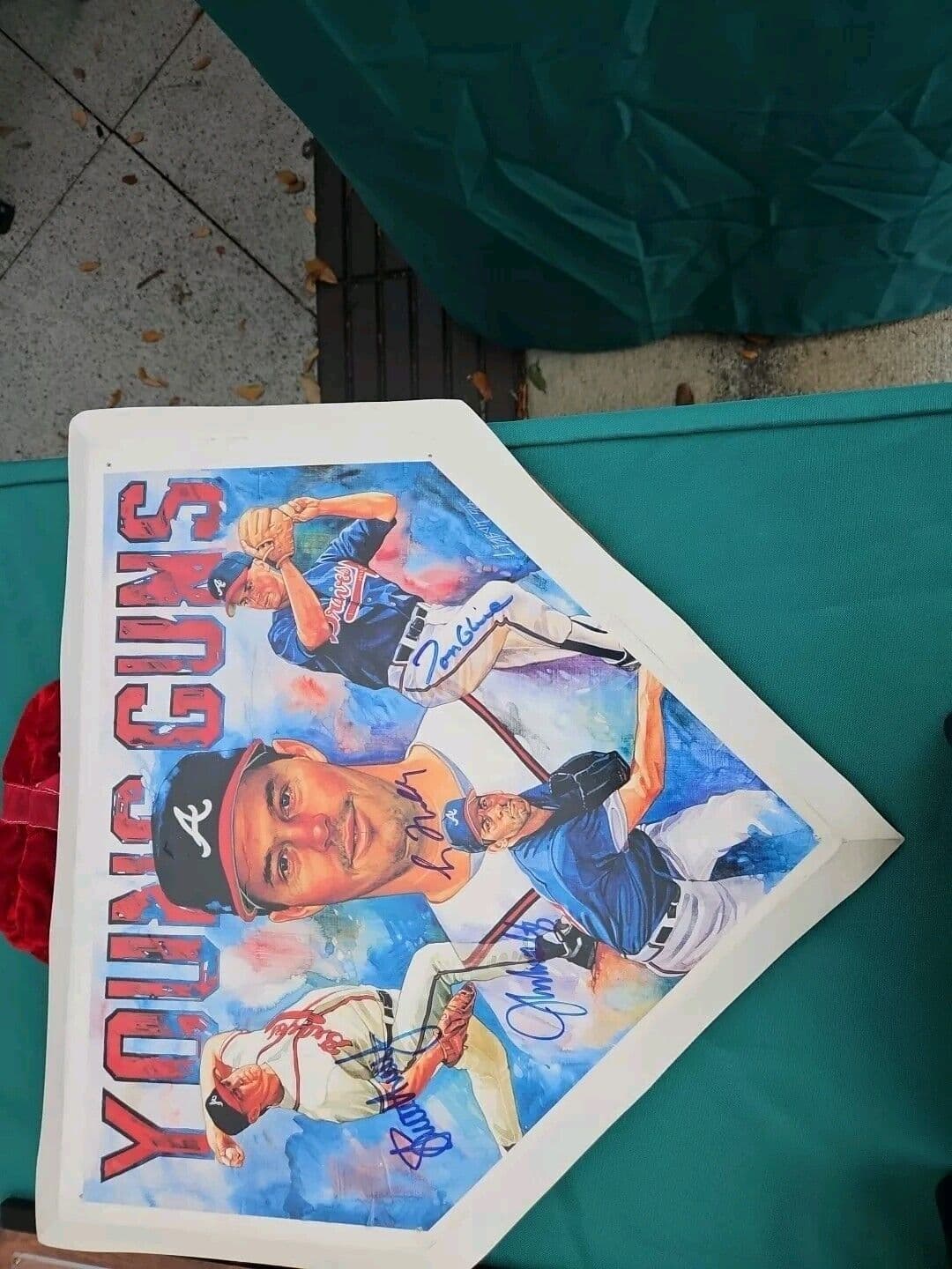 Atlanta Braves '96 Young Guns SIGNED H.P. Litho HOF MADDUX GLAVINE SMOLTZ Avery