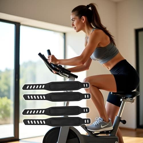 2 Pairs Exercise Bike Pedal Straps,Adjustable Gym Bicycle Straps Accessories  4