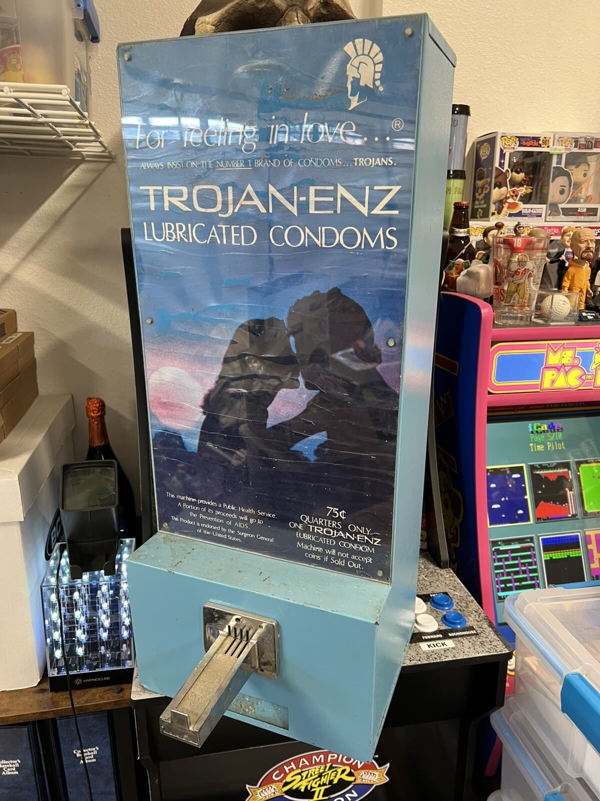 Vintage 1980s Trojan ENZ Condom Vending Machine - Old Rusty Weathered READ! 2