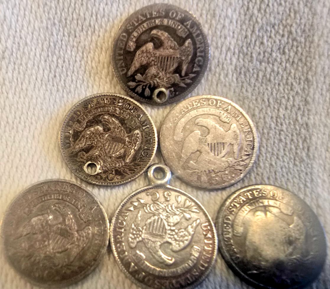 Six (6) CAPPED BUST  Half-Dimes  1929, 1831, 1833 (2), 1834, 1835 (sm date) 2