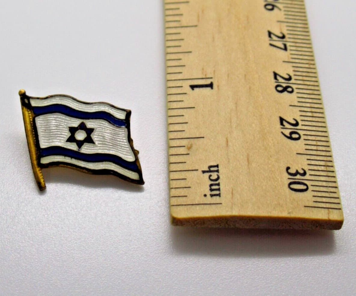 Israel Flag Lapel Pin Star of David Jewish Pride Vintage Enamel Collectible 5