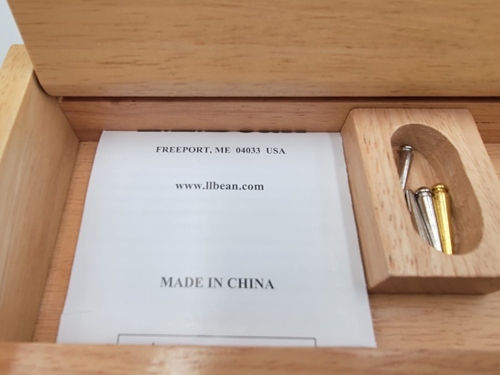 LL Bean Travel Cribbage Board Wooden with Pin Storage 5