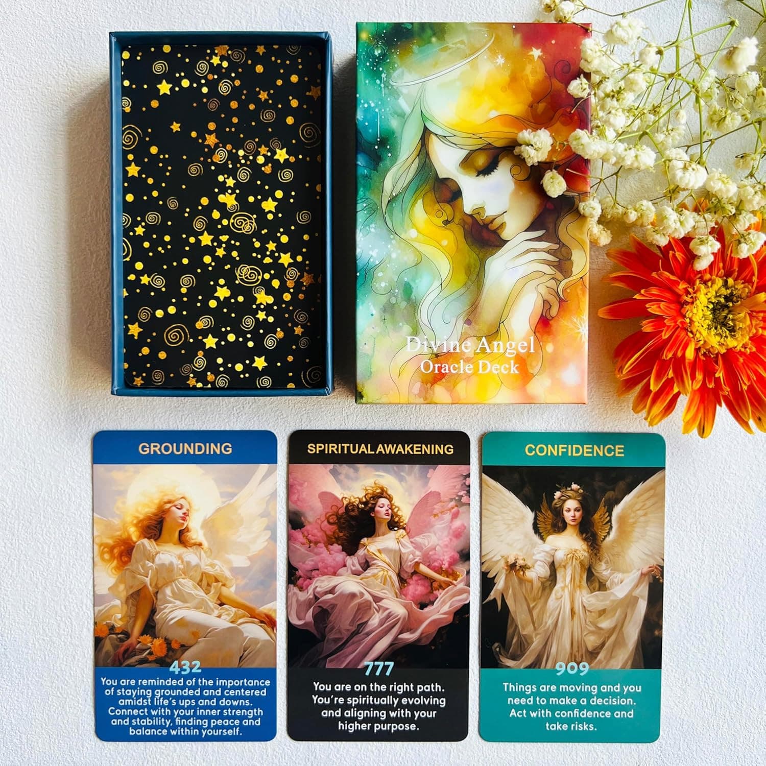 Angel Numbers Oracle Cards, Oracle Cards for Beginners, Enhance Your Spiritual J 2