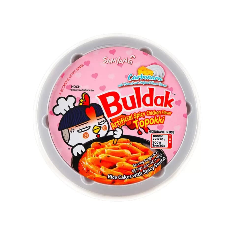 Korean Buldak Carbonara Topokki Rice Cake - Spicy Chicken Cheese Flavor 1/2/4 PK 2