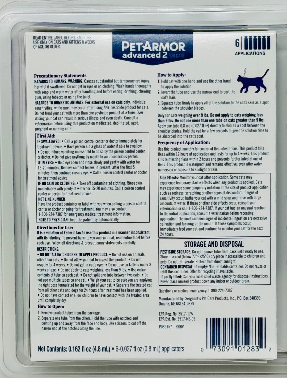 PetArmor Advanced 2 Flea Prevention for Large Cats, 6 Month Supply 2