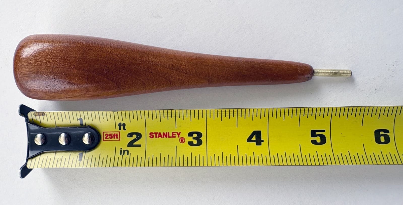 Cherry Wood Proddy Tool with 1/8" Rounded Brass Tip for Rug Making 6