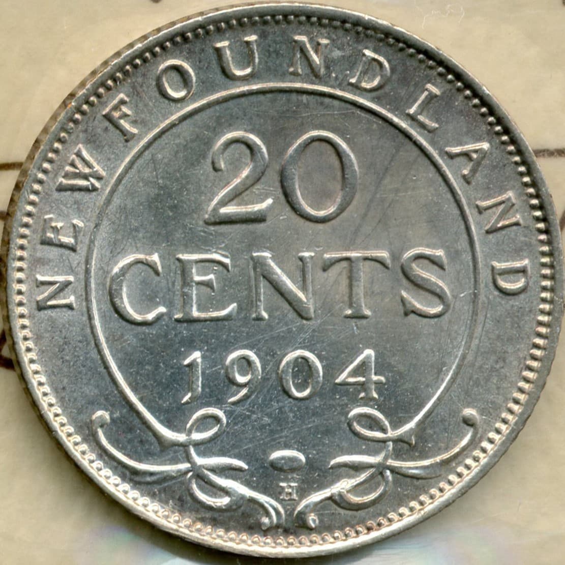1904H Newfoundland 20 Cents - Extremely Fine, ICCS EF40 6