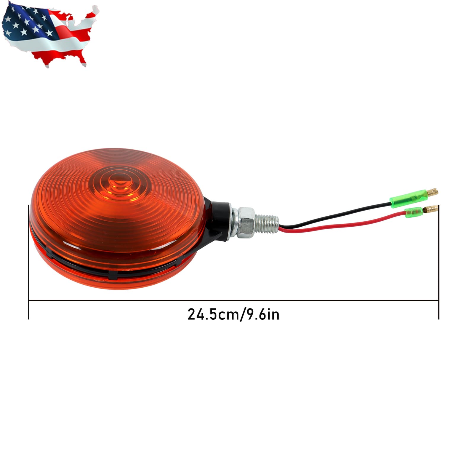 12V Warning Light Set Hazard Style For Kubota Tractor Red & Amber Lens 2 PCS 2