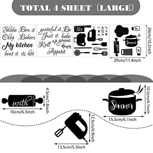  Kitchen Wall Stickers Kitchen Quotes Wall Decals with Funny Lettering Vinyl  4