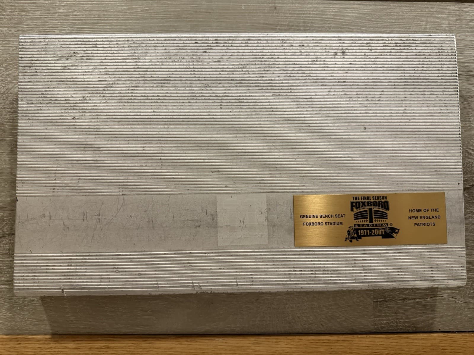 Genuine Foxboro Stadium Bench Seat Plaque 1971–2001 New England Patriots 2