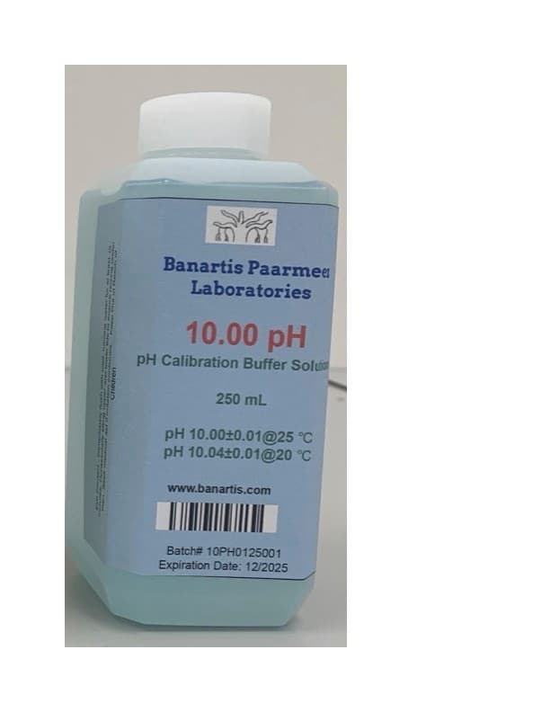 pH Buffer Calibration Solution pH 10.00, Certified & NIST Traceable (3x250mL)
