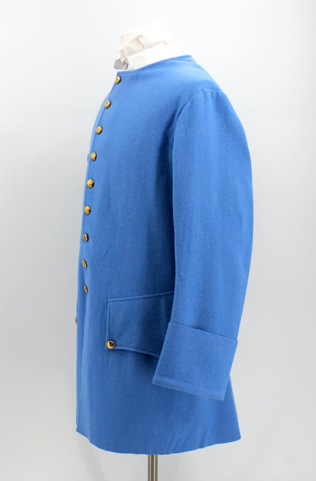 French Blue Wool Sleeved Waistcoat Size 50 / XXL 3