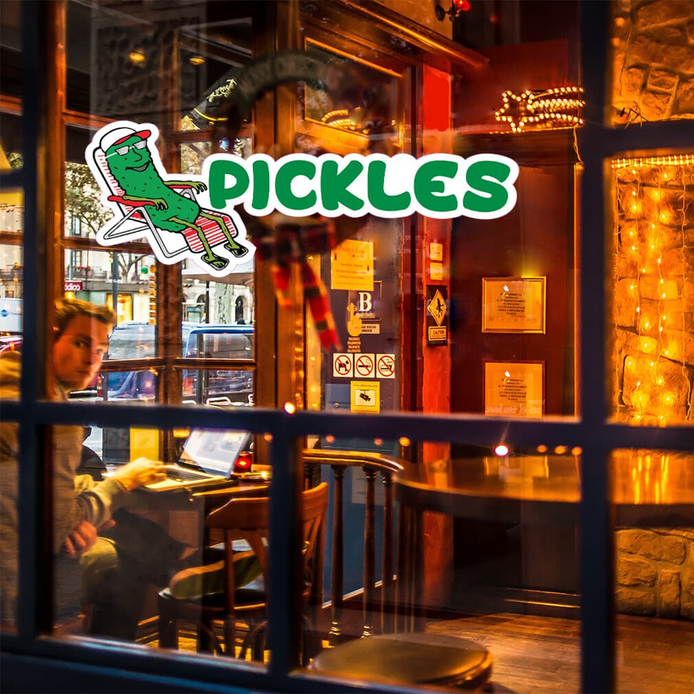 Food Truck Decals Pickles Style A Restaurant & Food Concession Sign Green 4
