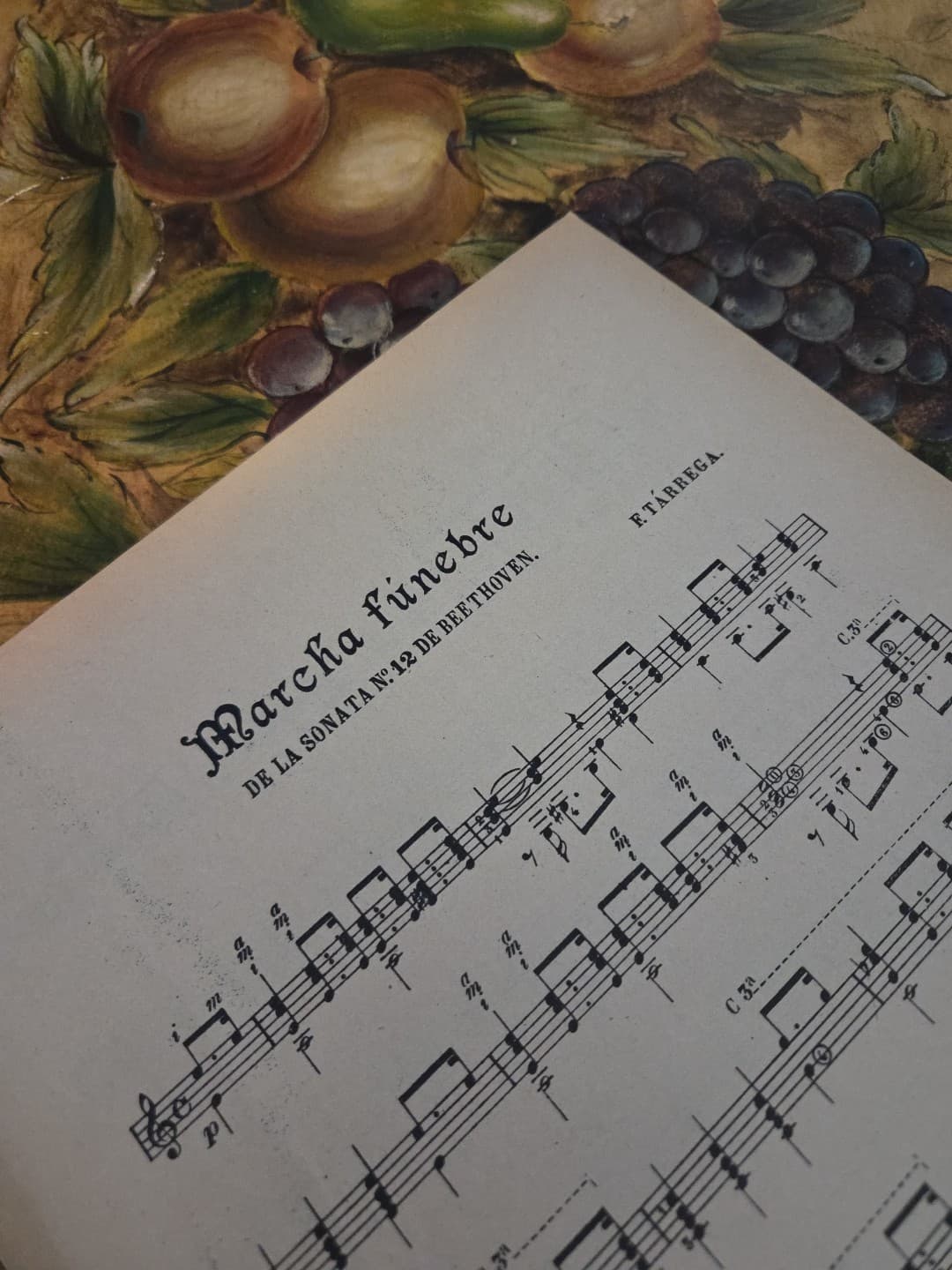 Francisco Tarrega Marcha Funebre De Beethoven Extremely Rare Sheet Music 2