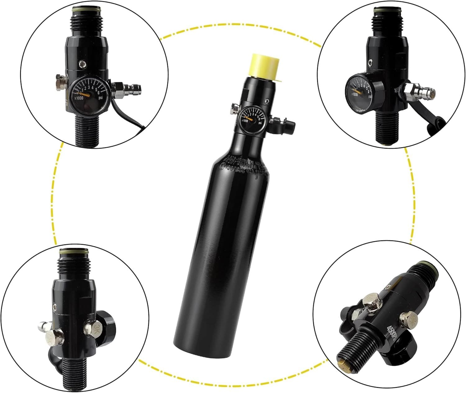 New 13ci Paintball Tank, Aluminum HPA Tank with 800Psi Output Regulator 05-2024