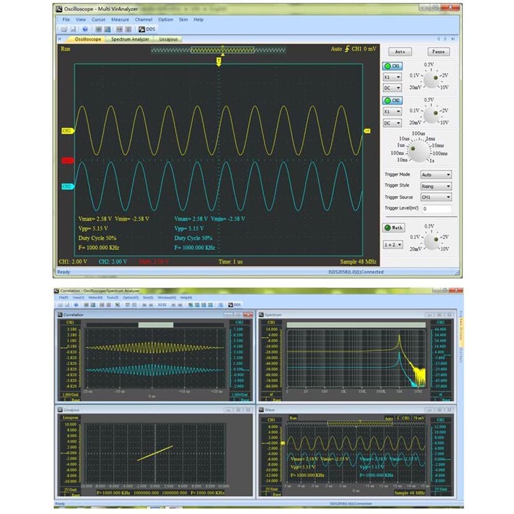 ISDS205X 5 IN 1 PC Based USB Spectrum Analyzer DDS Logic Analyzer Oscilloscope 6