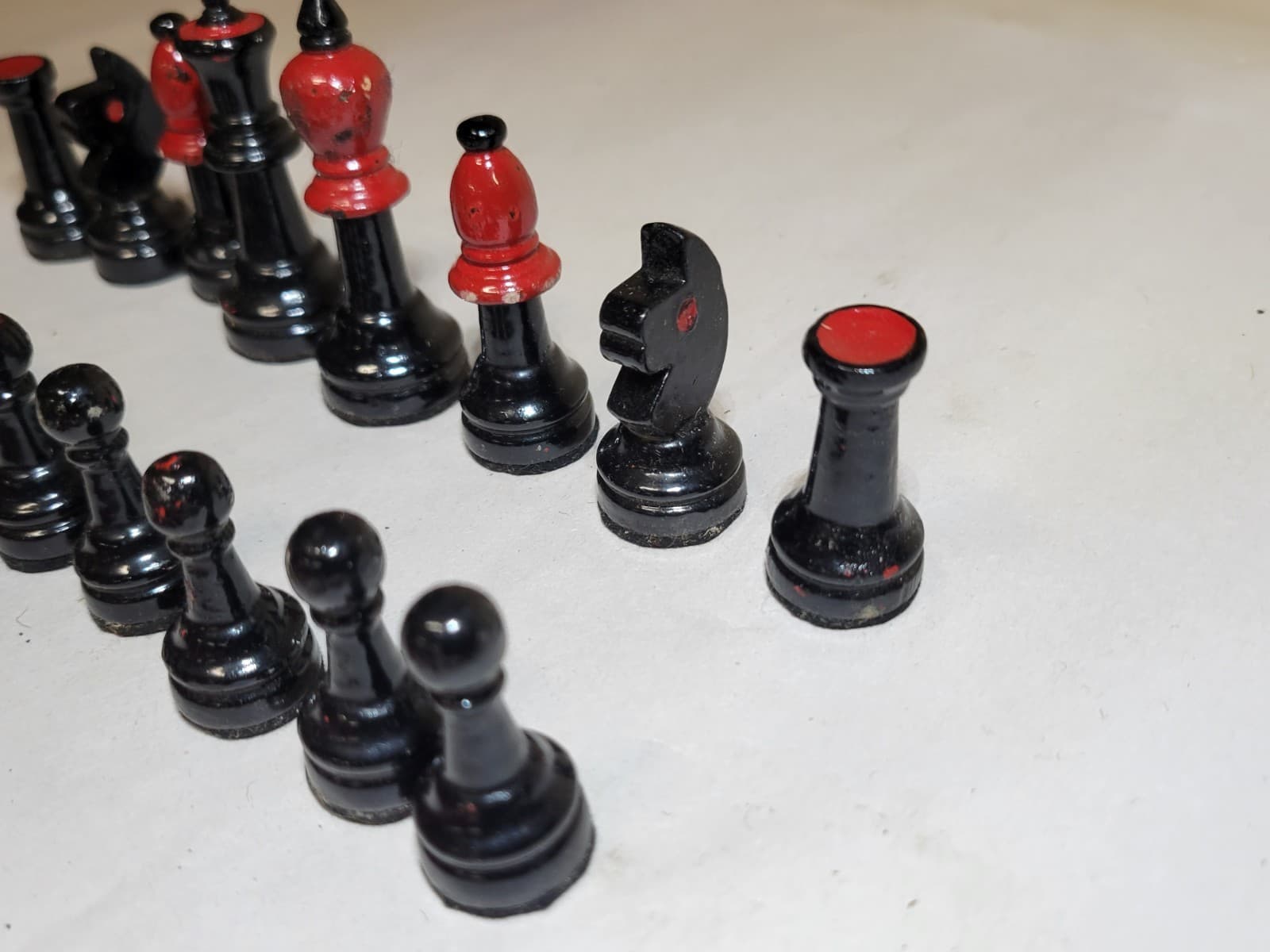 1920s Sterling Furniture Wood Chess Set Pieces Box Instructions Vintage Art Deco 5