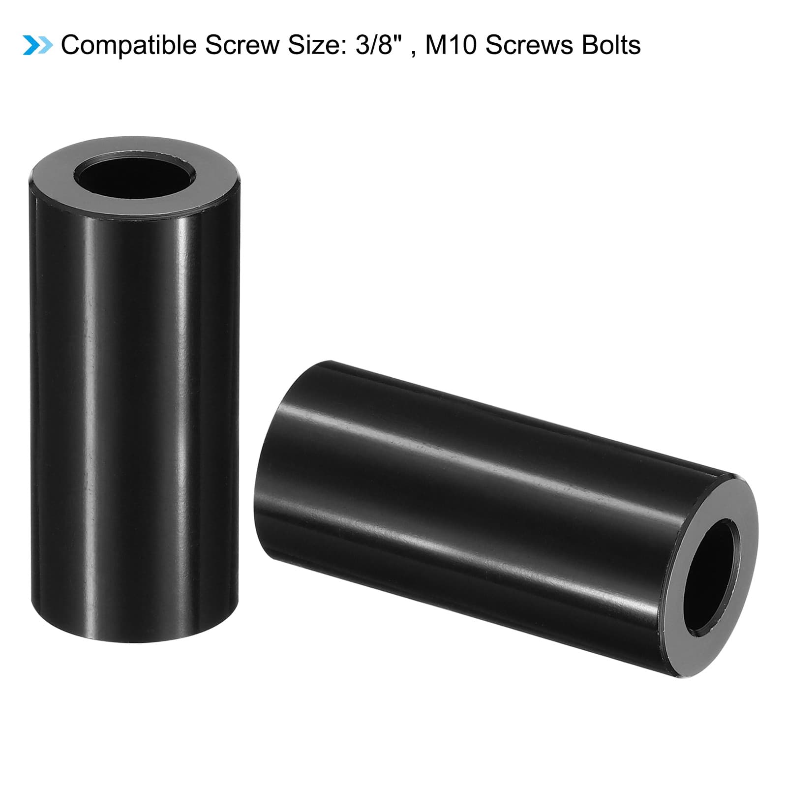 10 Pcs M10 Aluminum Spacers Metal Spacer Aluminum 3/8" ID x 3/4" OD x 2" L 4