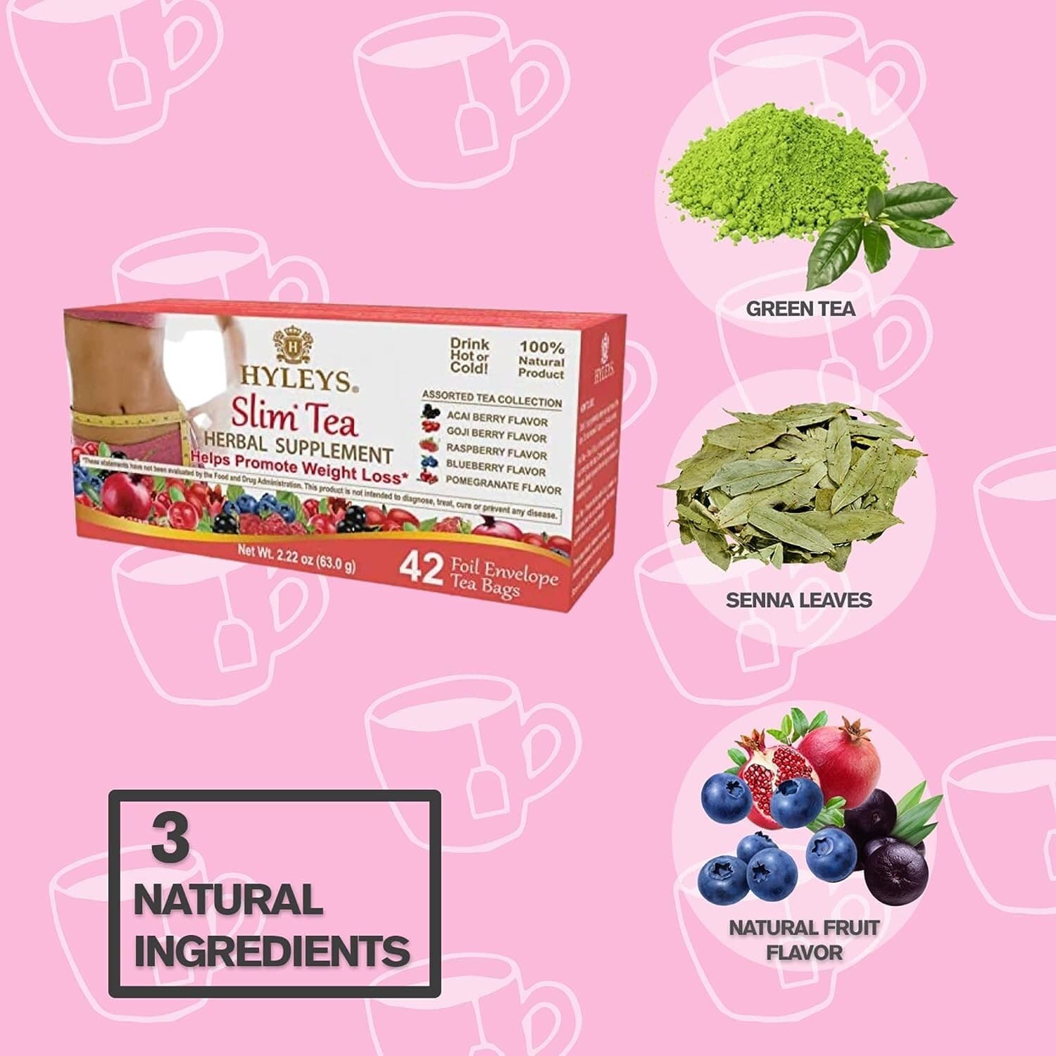 Hyleys Slim Tea 42 Ct Assorted - Weight Loss Herbal Supplement Cleanse and Detox 2