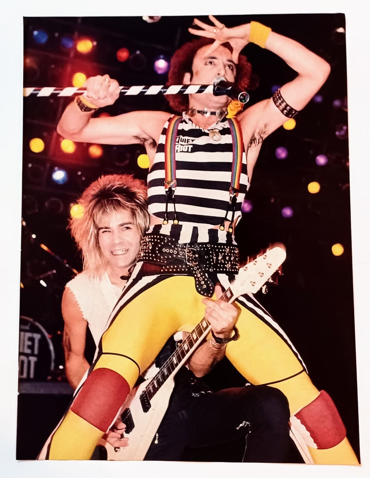 QUIET RIOT~KEVIN DuBROW/CARLOS CAVAZO LIVE~1985 POSTER FULL PAGE PINUP CLIPPING