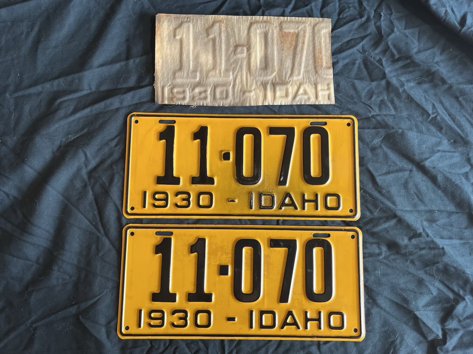 Retired 1930 NOS Idaho Steel License Plates 3