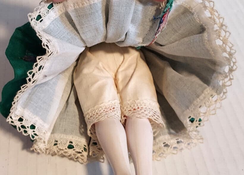 Vintage German Scandinavian (?) String Jointed Doll with Dress 9" - Darling! 6