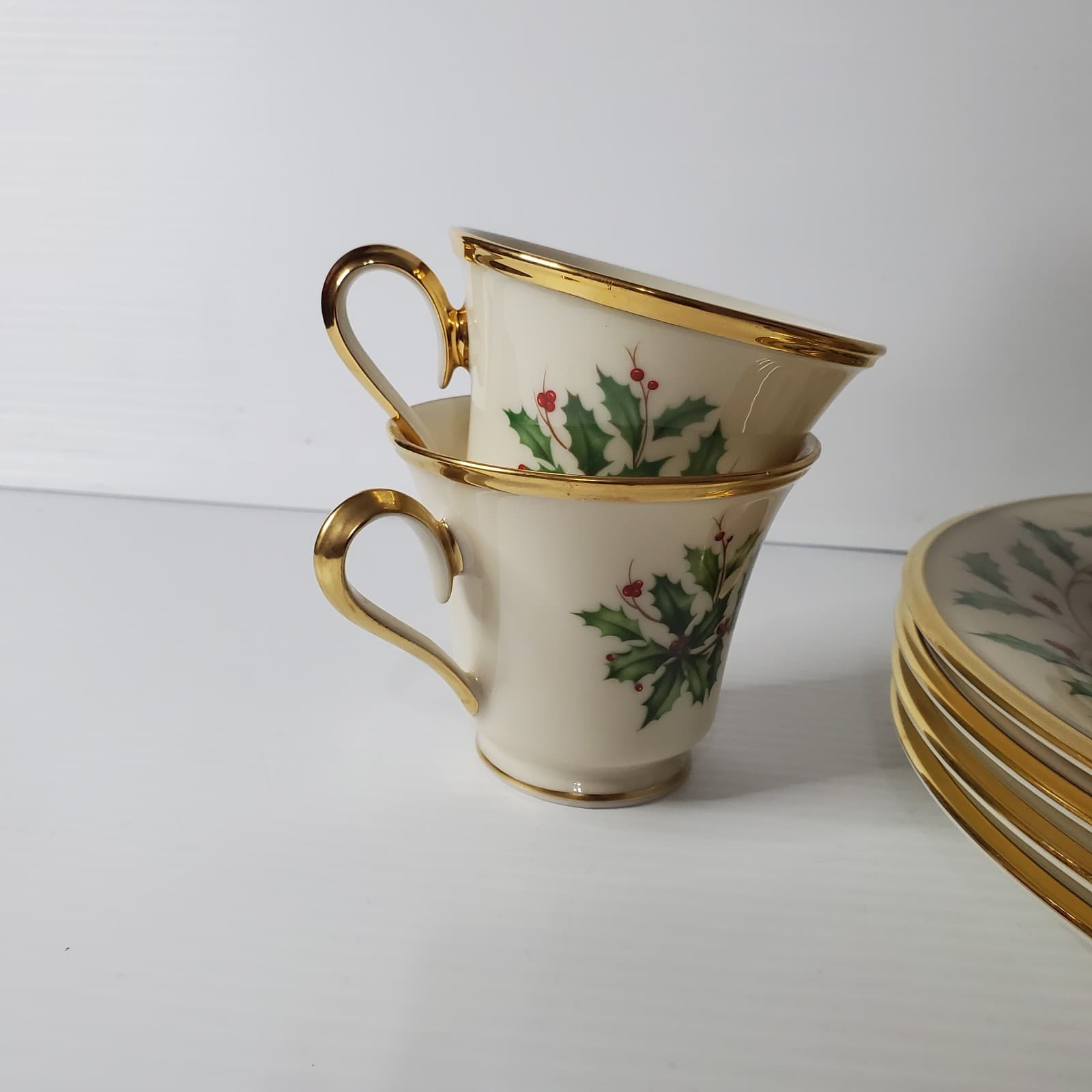 Lenox China Holiday Set Service For Four 20pc Holly Wreath Dimension Collection  3