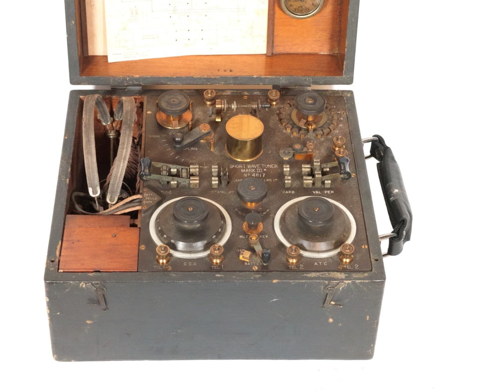 1916-17 Marconi / J&P Mark III Short Wave Radio Tuner * Historic WWI Trench Set 5