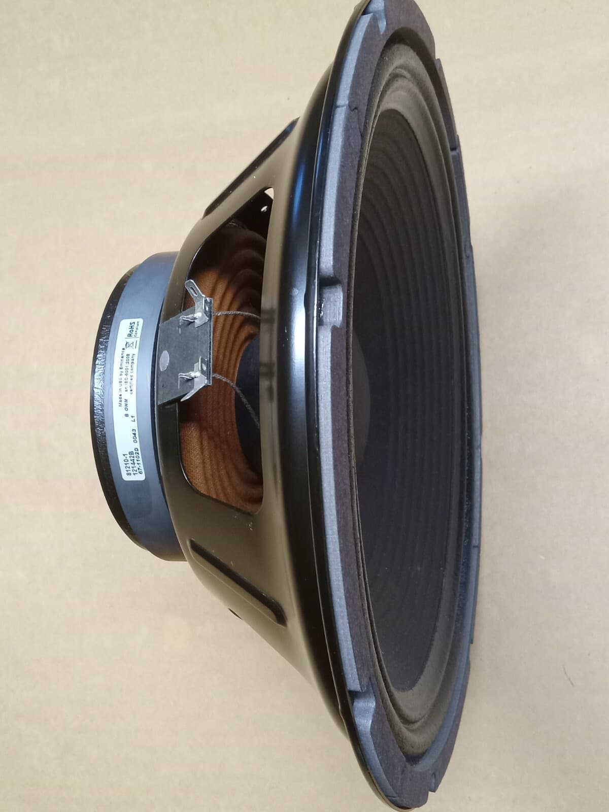12" 8 Ohm woofer built by Eminence in USA for ASR audio with 2" vc and 38 oz mag 3