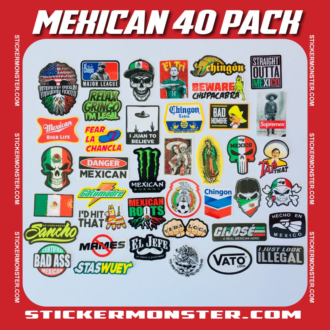 MEXICAN CHINGON Hard Hat Stickers 40 MEXICO HardHat Sticker Pegatinas cascos