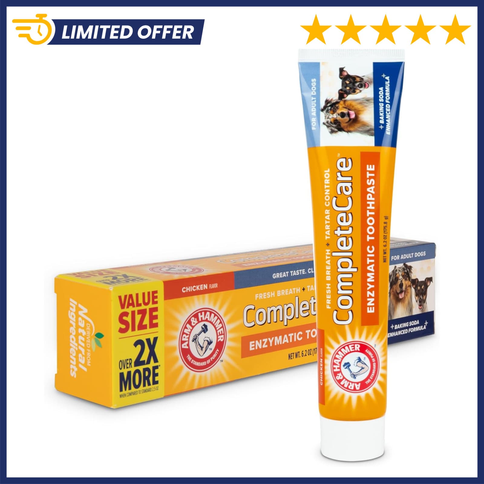 Arm & Hammer Complete Care Enzymatic Dog Toothpaste, 6.2 oz (Pack of 1)