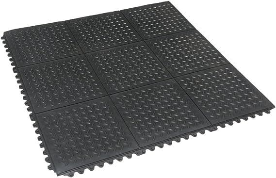 Rubber-Cal "Revolution Diamond-Plate" Interlocking Rubber Tiles 5/8 x 36 x 36 in 3