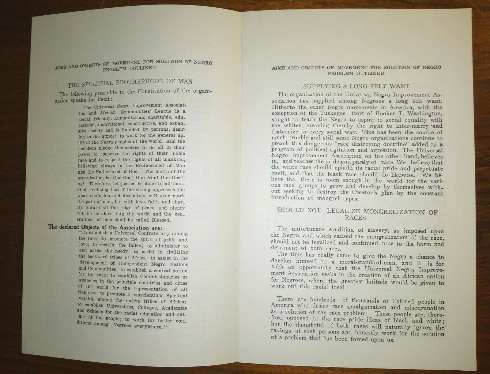 MARCUS GARVEY Pamphlet ~ Aims and Objects of Movement for solution of Negro...   3