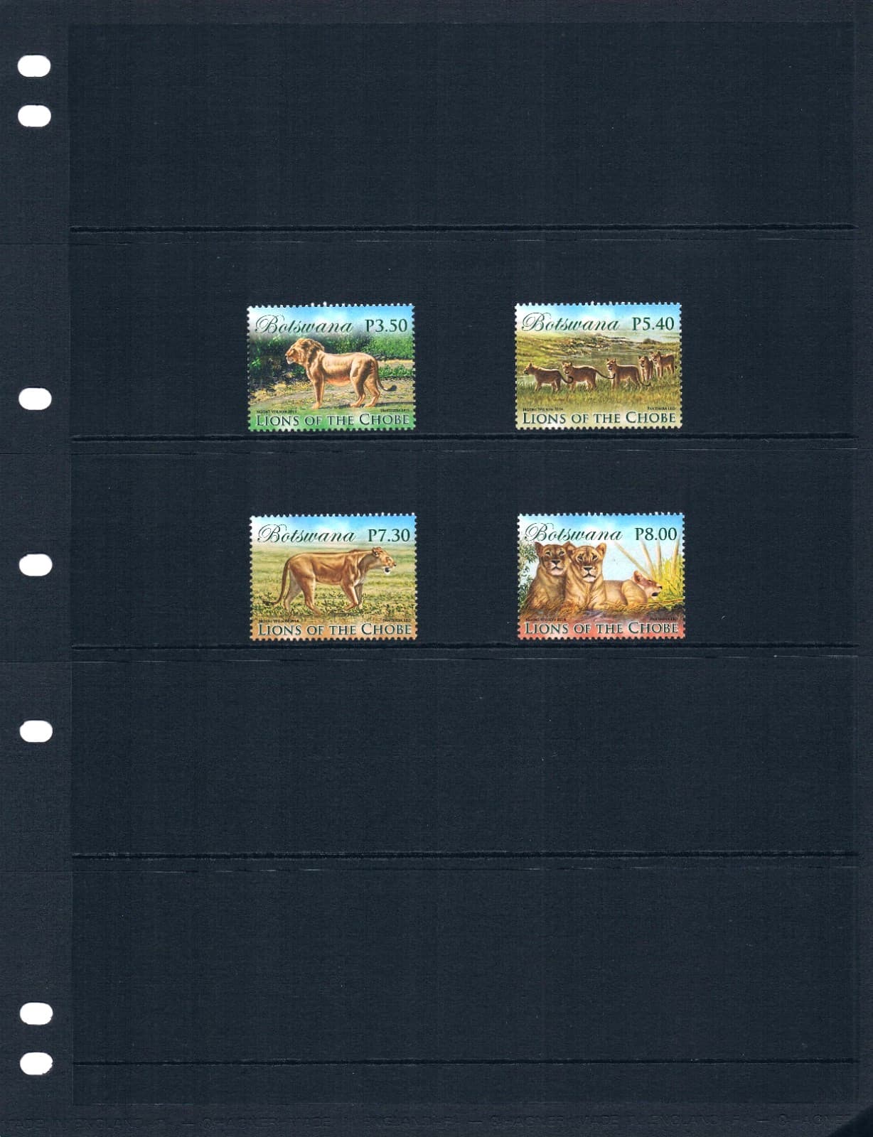 $5.50 Scott Value - 2014 BOTSWANA Lions Chobe African  Wildlife CV MNH NH UMM 2