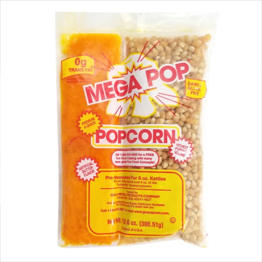 Gold Medal Mega Pop Corn Oil Salt Kit with Coconut Oil for 8 oz Kettle 24 count 2