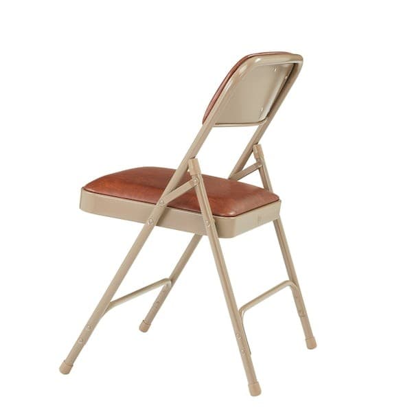 National Public Seating 1203 Folding Chair,  Vinyl,  Brown, Pk4 5