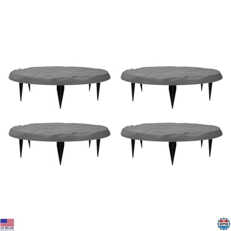 Gray Garden Stepping Stones with Ground Stakes for Lawn Pathways & Walkways