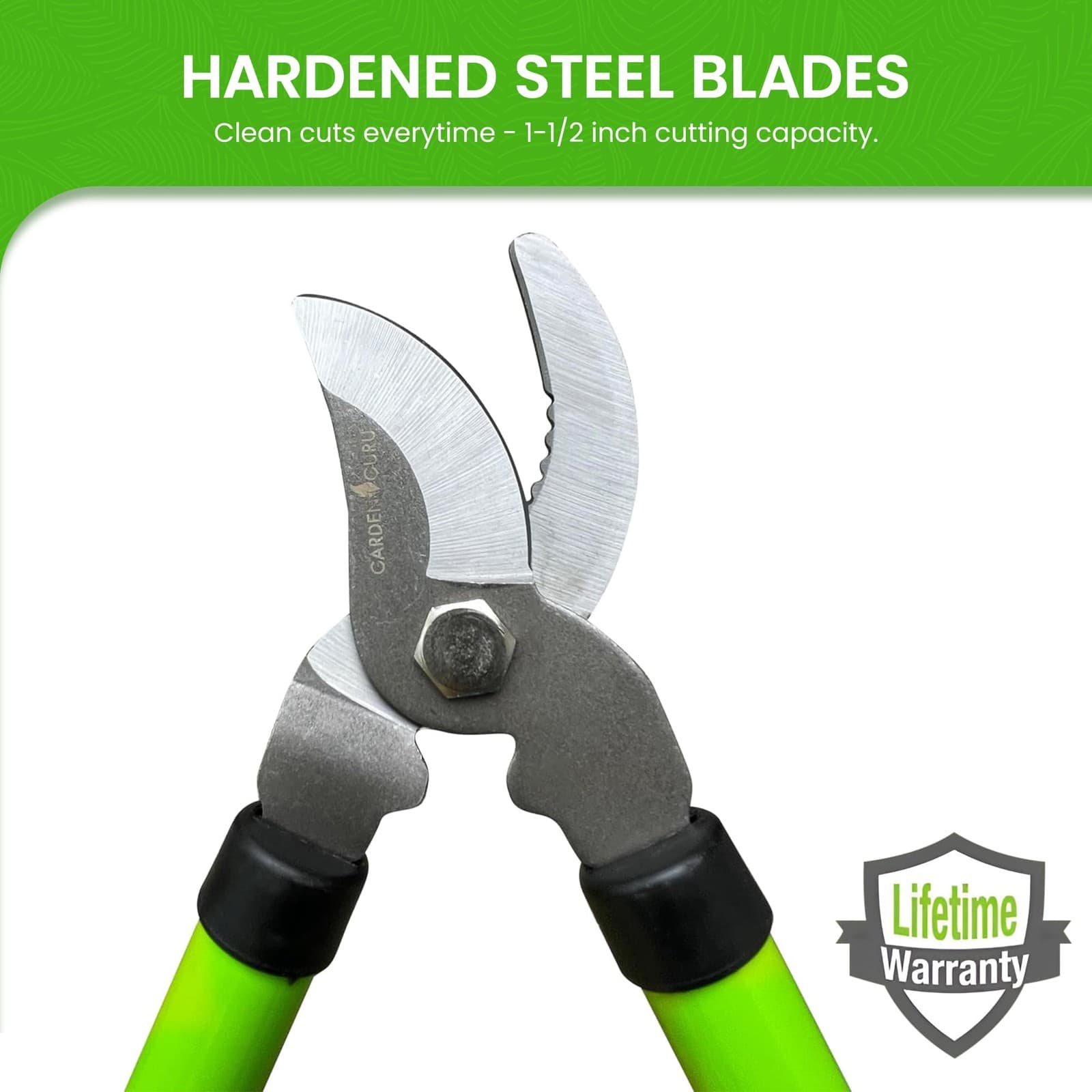 GARDEN GURU Bypass Loppers Tree Trimmer Clipper Compact 15 inch High Carbon 4