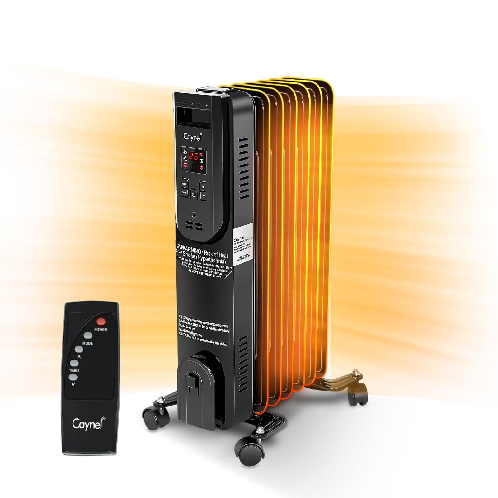 Home Space Oil Filled Radiator Heater w/ Adjustable Thermostat 24H Timer/3 Modes 3