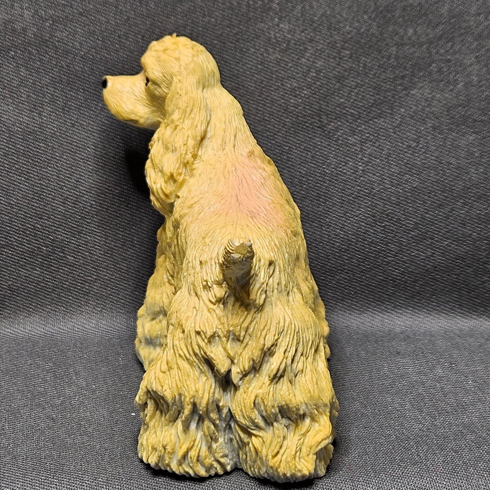 Springer Spaniel Figurine Resin 1997 China Statue Blonde Tan Golden 5